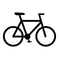 Fototapeta premium Simple black bicycle icon on white background for design use icon