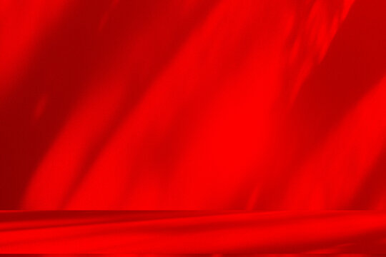 Wall interior background, studio and backdrops show products.with shadow from window color Red background for text insertion and presentation product	
