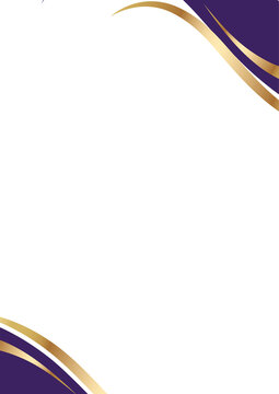 modern award certificate background template with deep purple gold curve
