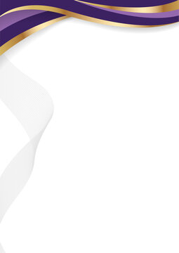 luxury certificate background layout with royal purple gold wave