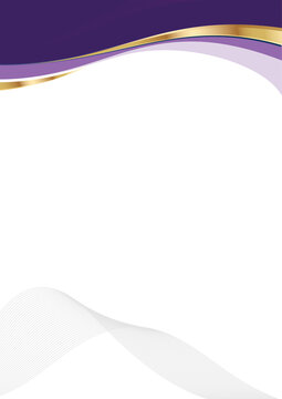 modern award certificate background template with royal purple gold curve