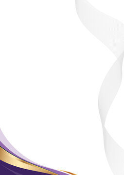 professional diploma certificate background layout with violet gold ribbon