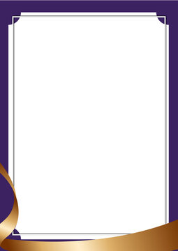 elegant certificate background design with violet gold wavy lines
