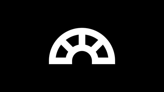 5 second countdown timer arch progress bar loading animation icon on black background