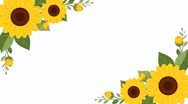 sunflower floral border frame