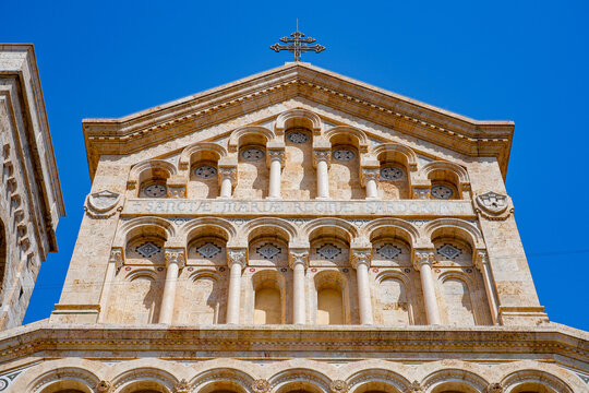 Cathedral of Saint Mary of the Assumption and Saint Cecilia in the historic Castello district of Cagliari, Sardinia, Italy