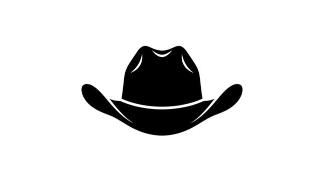 A black cowboy hat on a white background