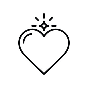 Clean Heart Icon with Sparkle and Shine - Love Symbol Outline