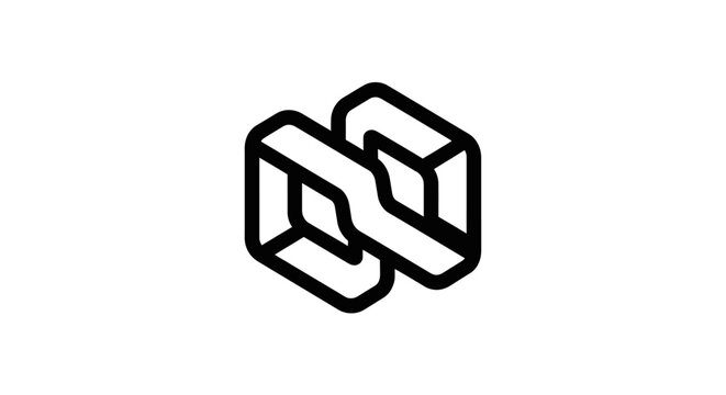 Abstract black geometric interlocking links loop logo
