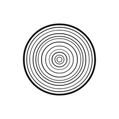 Fototapeta premium Concentric circles pattern on white background black and white illustration