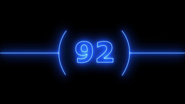 100 to 0 second modern digital countdown timer neon light style on black background, 100 seconds simple countdown timer. Dynamic 100s Countdown Animation Engaging Timer Visuals for Events. 4k video