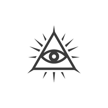Eye Within A Triangle Silhouette Black And White Graphic