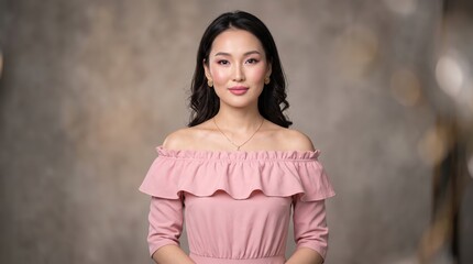 Fototapeta premium young woman in pink dress