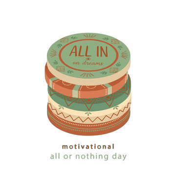 Decorative Stacked Coasters with Inspirational Typography for Positive Mindset and Daily Motivation Concept