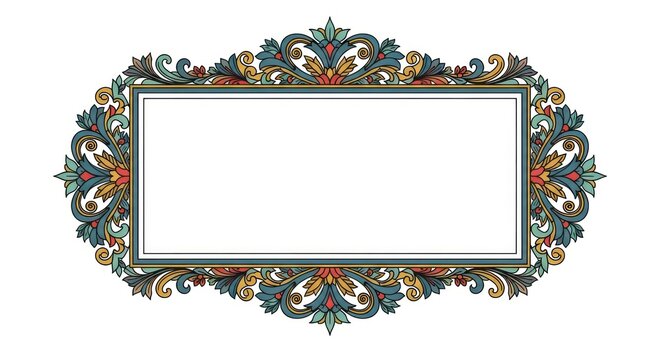 Ornate frame border decorative design element.
