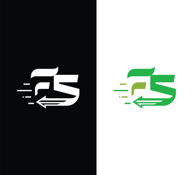 Fs letter monogram logo design with motion arrow concept, monogram