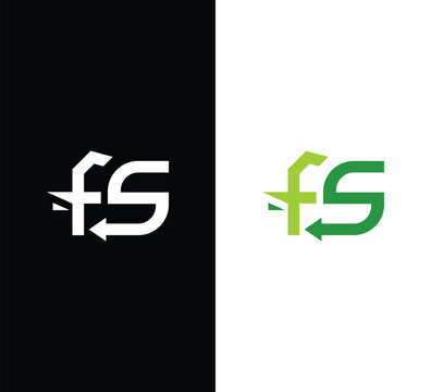 Fs letter monogram logo design with motion arrow concept, monogram