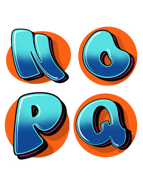Graffiti letters alphabeth style mural street art buble trow up tagging wildstyle design emblem enamel pin initial name tag icon wallpapper