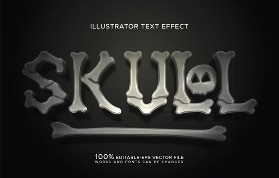 Human bone realistic text effect
