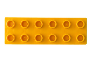 Fototapeta premium Rectangular cuboid lego yellow bricks blocks isolated on white
