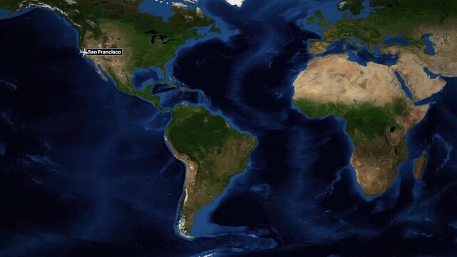 Animated Flight Route Map from San Francisco to Athens Greece