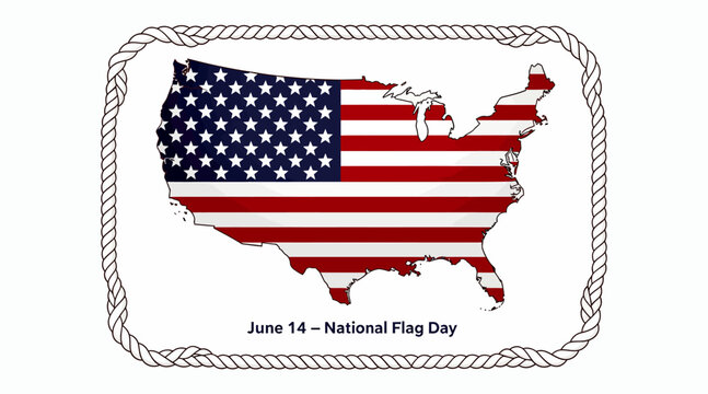 usa map flag national day