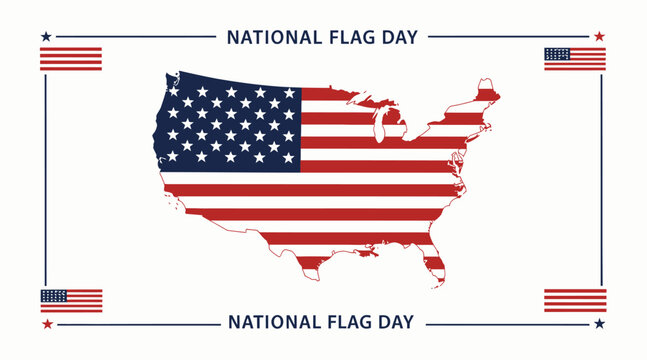 usa map flag national flag day
