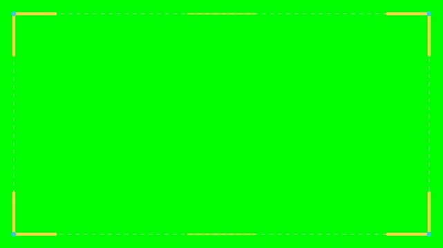 4K green screen stream corner frame - animated full-screen stream overlay corner brackets and edge accents, motion graphics overlay element for streamers and video editors, chroma key