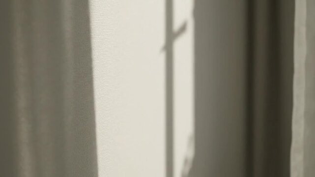 Soft Sunlight Through Sheer Beige Curtains