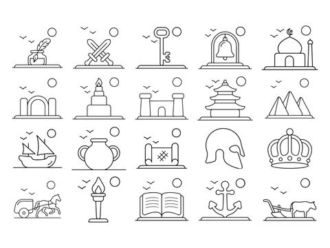 Hand Drawn Landmark and Cultural Heritage Doodle Illustration Set