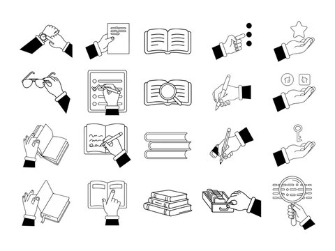 Reading and Learning Activities Collection Illustration