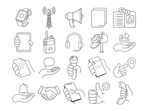 Business Communication and Office Essentials Collection Illustration