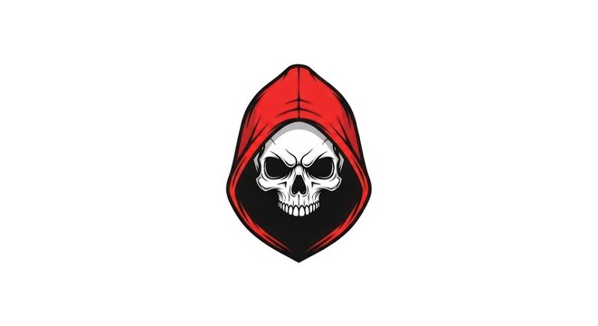 Hooded skull symbol logo illustration.