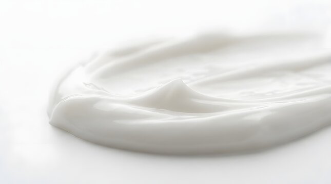 Creamy white cosmetic skincare texture with skincare cosmetic moisturizer ointment treatment