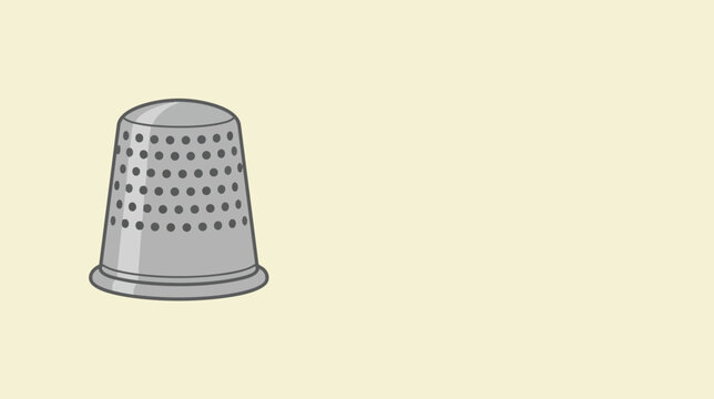 Metal sewing thimble isolated in flat vector style for tailoring embroidery hand stitching quilting needlework craft supplies and sewing protection accessory.