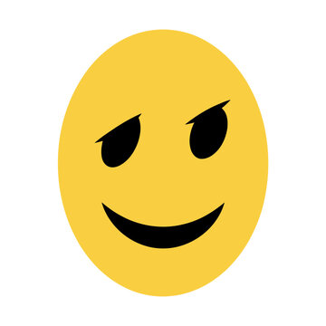 Yellow smiley face with a sly expression