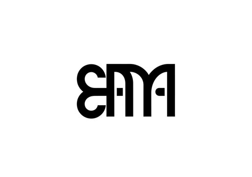 Abstract EM or WM letter monogram design.