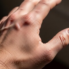 Fototapeta premium Sunlit Hand: Texture and Form Captured in Sharp Detail