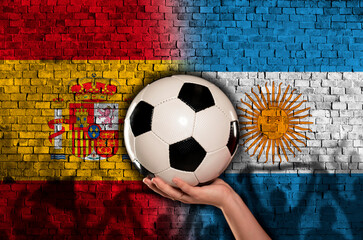 Fototapeta premium spain versus argentina in world cup