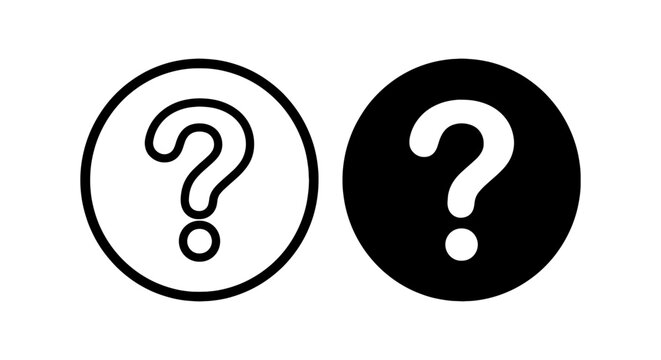 Question Mark Icons, Inquiry Symbols, Doubt Graphics, Problem Solving, Uncertainty, Vector Art