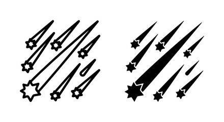 Meteor Shower Icons, Falling Stars Vector Set, Cosmic Event Graphics, Space Astronomy Elements © MS