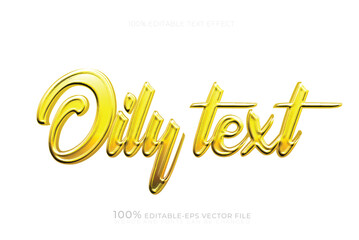 Fototapeta premium oil text illustration editable creative text effect