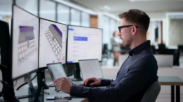Event Planner Carefully Organizing Schedule Using Laptop