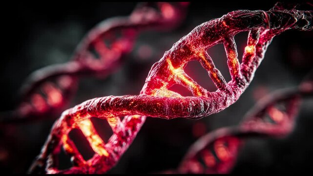 Ultra Realistic Longevity Genomic Stability Seamless Loop Featuring Active DNA Repair and Mutation Prevention for Precision Biotechnology Healthcare Background Video.
