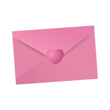 Pink Love Letter Envelope Vector