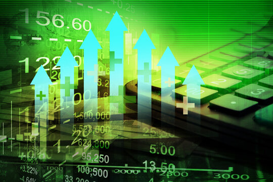 rising up trend stock market graph , business investment analysis ,  bullish market