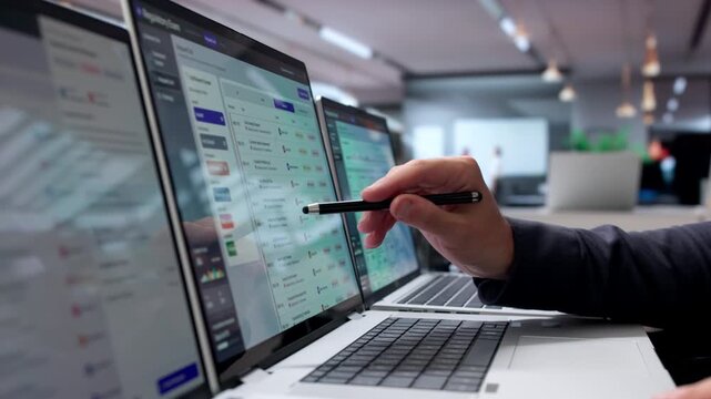 Compliance Officer Reviews Regulatory Exam Findings On Laptop