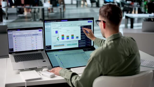Customer Service Manager Reviews Complaint Dashboards Analyzing Case