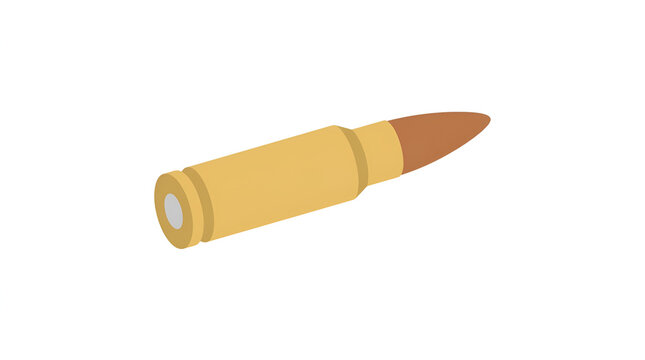 Single rifle bullet vector illustration on white background