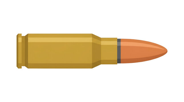Single rifle ammunition bullet vector on white background